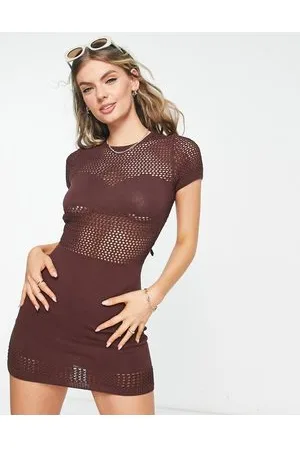 Weekday Mixed crochet knitted mini dress in