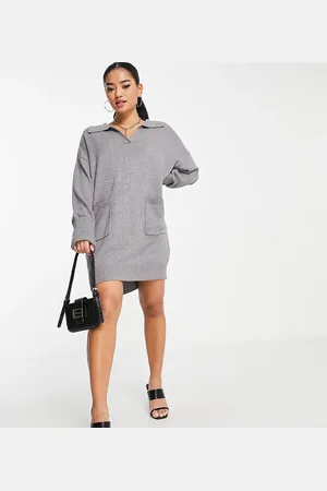 4th & Reckless Collar knitted jumper dress in