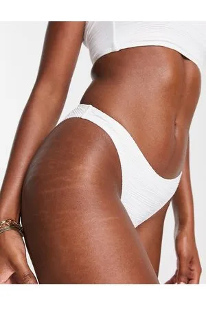 Topshop Textured high leg bikini bottom in