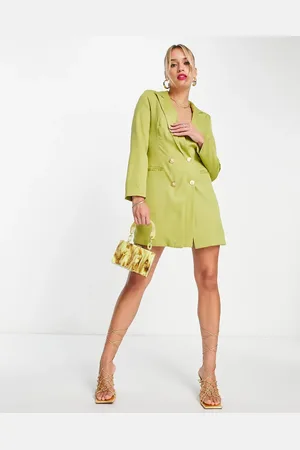 Extro & Vert Fitted mini blazer dress in olive