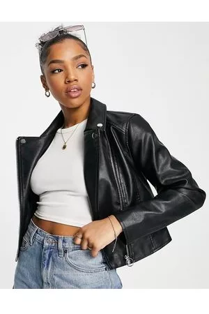 Miss Selfridge Faux leather biker jacket in