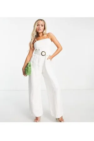 Forever New Buckle tie waist wide leg jumpsuit in