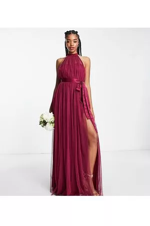 ANAYA Anaya With Love Tall Bridesmaid halter neck dress in plum