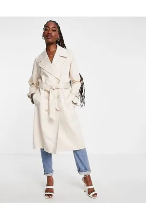Forever New Belted trench coat in stone