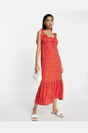 River Island Ditsy floral satin midi dress in