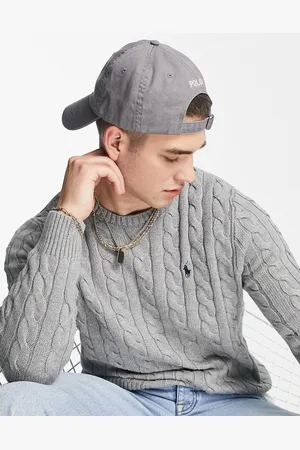 Ralph Lauren Icon logo cotton cable knit jumper in marl