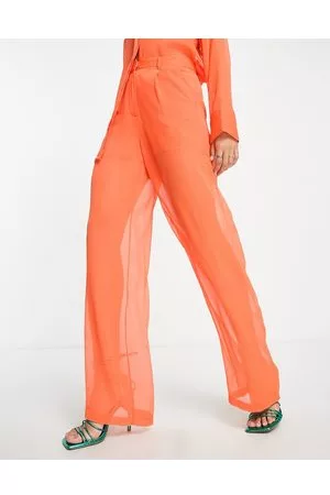 NA-KD Co-ord sheer wide leg trousers in