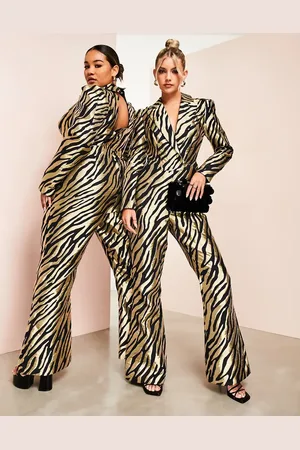 ASOS Tailored jumpsuit in zebra jacquard
