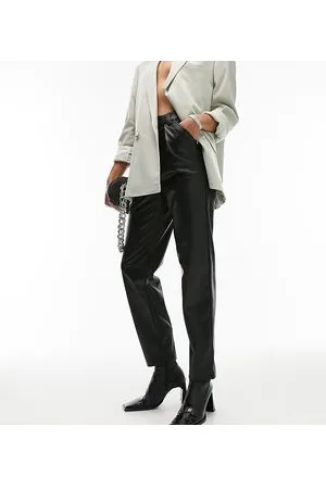 Topshop Faux leather high waisted peg trouser in