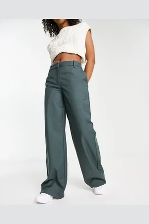 Weekday Riley wide leg trouser in dark