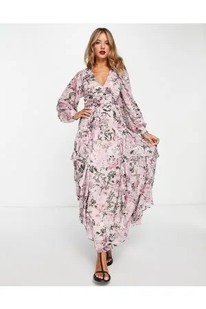 & OTHER STORIES & wrap ruffle maxi dress in burn out floral