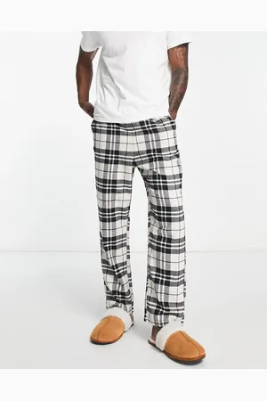 JACK & JONES Flannel check pyjama bottom with in black & check