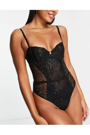 Wild Lovers Samantha sequin lace detailed underwired bodysuit in