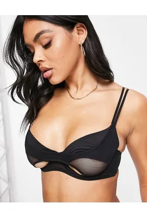 ASOS Willow microfibre and mesh underwired bra in