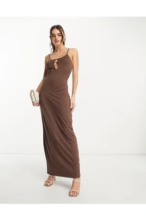 NA-KD X Annijor maxi dress with cut out detail in