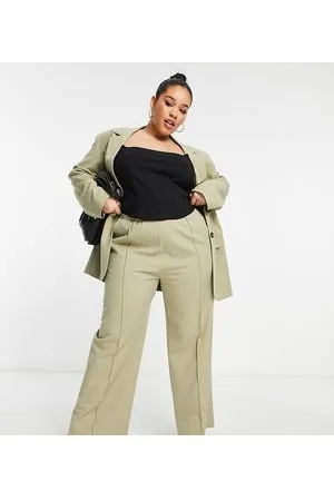 ASOS ASOS DESIGN Curve commuter suit elastic waist trousers in sage