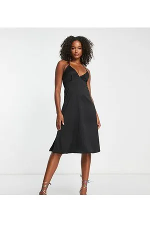 Extro & Vert Tall Strappy midi dress n satin