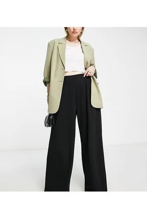 ASOS ASOS DESIGN Curve wide leg jersey suit trouser in