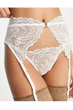 ASOS Bridal metallic swirl lace suspender belt in