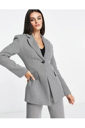 & OTHER STORIES & co-ord fitted wool blend blazer in black and white check