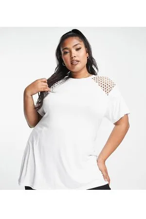Yours Mesh sleeve t-shirt in