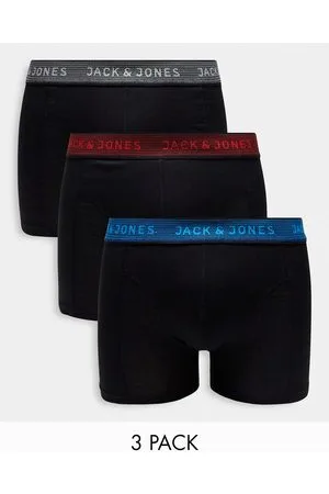 JACK & JONES 3 pack trunks with colour pop waistband in