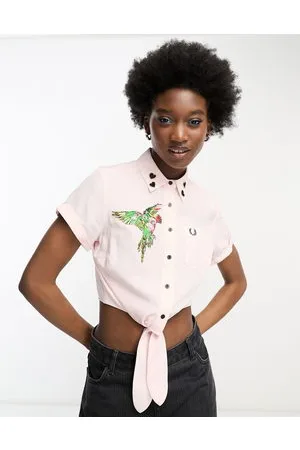 Fred Perry X Amy Winehouse embroidered tie front shirt in