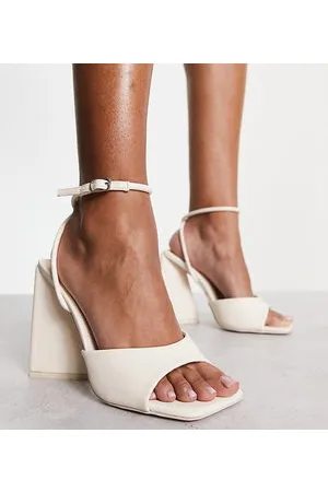 Public Desire Eagle triangle heel sandals in ecru