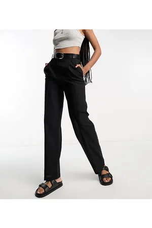 ASOS DESIGN Tall high waisted tapered trousers in olive linen