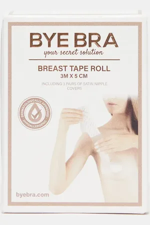 Bye Bra Sheer 3m breast tape with satin nipple covers in beige