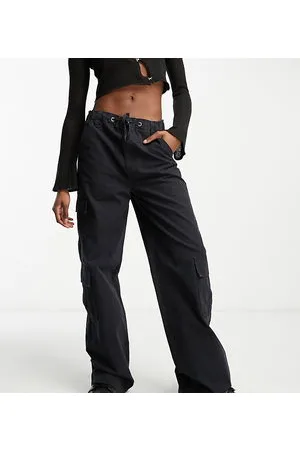 ASOS DESIGN Tall oversized cargo trousers in washed black