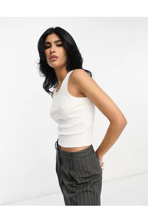 NA-KD X Hanna Schonberg ribbed detail tank top in