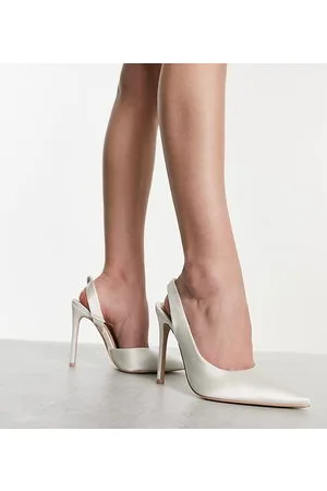 Be Mine Arilla twist back shoes in ivory satin