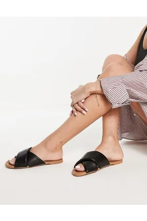 ASOS Flock padded flat sandals in