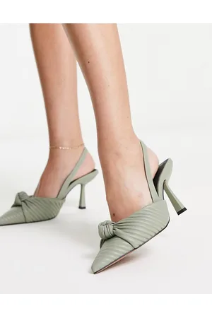 ASOS Dames Hakken - Soraya 2 knotted slingback mid heeled shoes in sage green