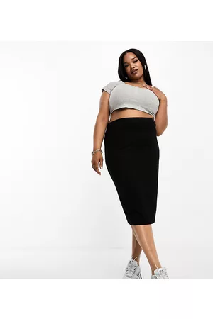 ASOS ASOS DESIGN Curve jersey pencil midi skirt in