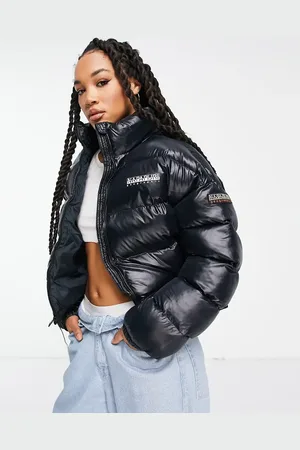 Napapijri A-box crop puffer jacket in shine