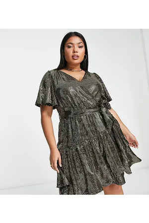 Forever New Ruffle wrap sequin mini dress in