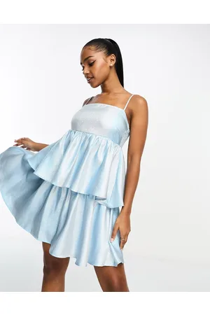 Pieces® Metallic cami babydoll dress in baby