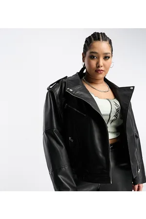 Urban Code Real leather oversized biker jacket in