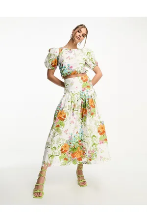 & OTHER STORIES & co-ord volume maxi skirt in tropical floral