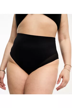 ASOS ASOS DESIGN Curve Contouring medium control high waist brief with mesh in