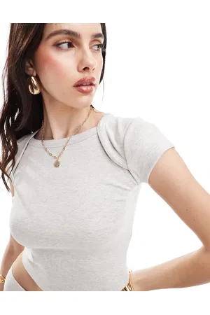 4th & Reckless Wide neck t-shirt co-ord in light