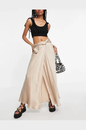 Topshop Waterfall skirt in beige