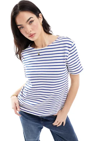 & OTHER STORIES & short sleeve t-shirt in navy and white stripes