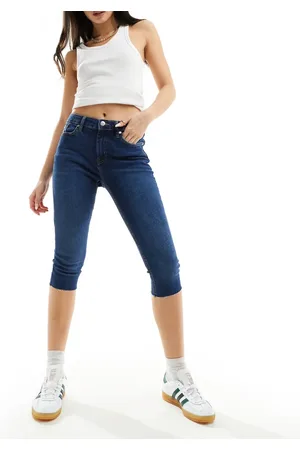 MANGO Pedal pusher jeans in mid
