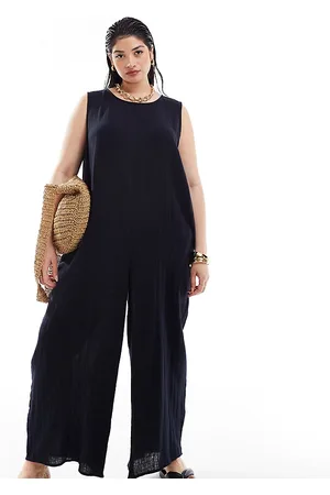 ASOS ASOS DESIGN Curve crew neck culotte romper jumpsuit in