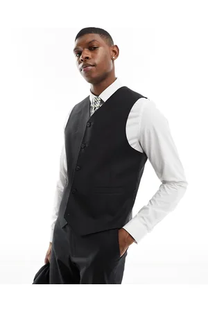 ASOS Skinny linen mix suit waistcoat in