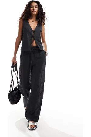 Weekday Mia co-ord pointelle trousers in off