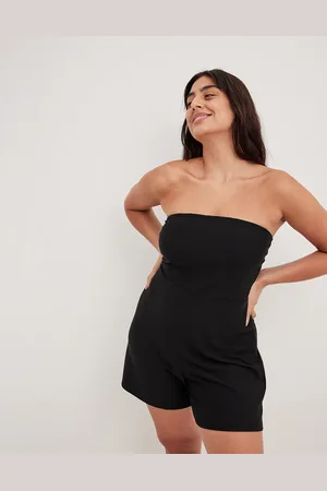 NA-KD Bandeau jersey playsuit in